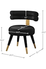 Meridian Furniture Fitzroy Contemporary Upholstered Black Velvet Dining Chair