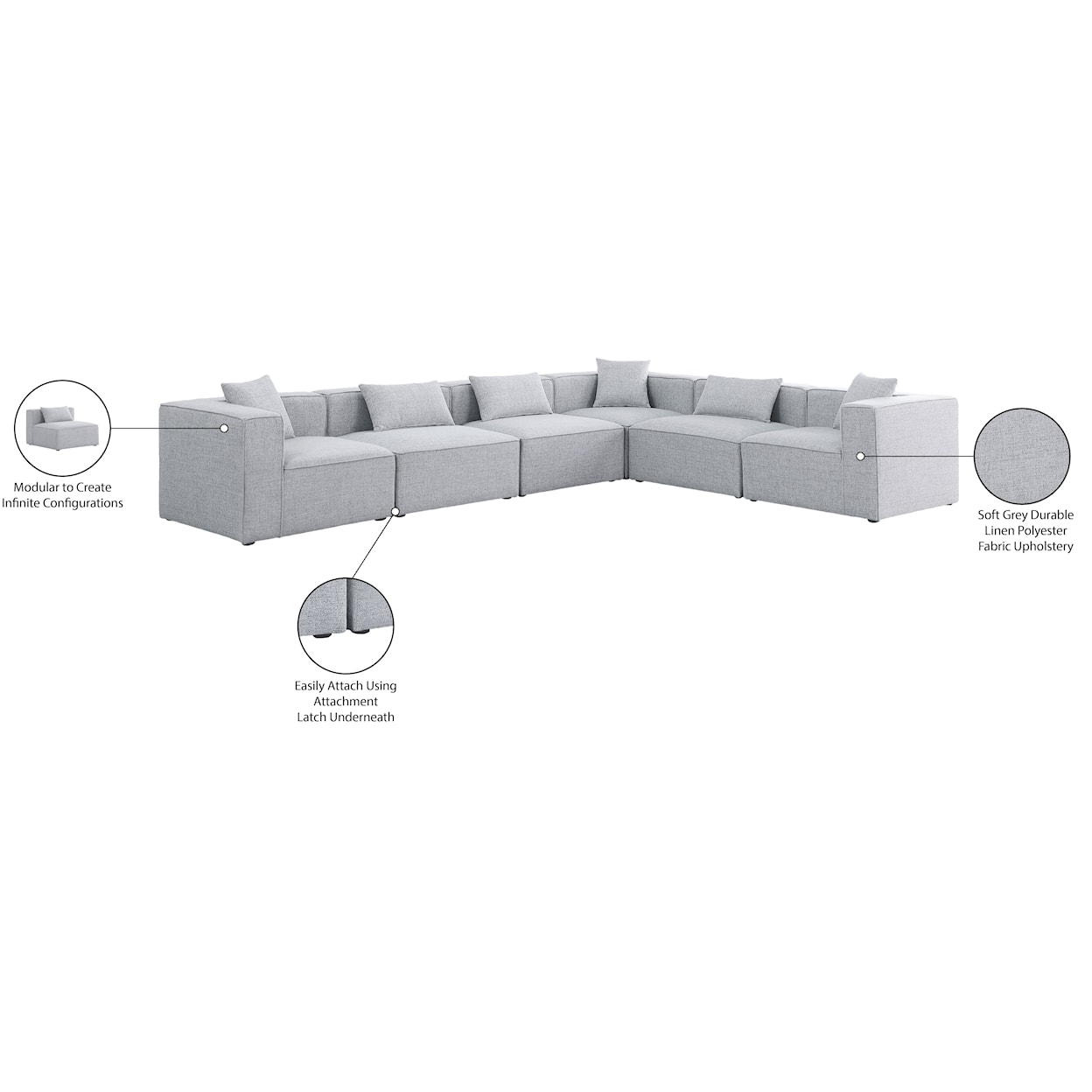 Meridian Furniture Cube Modular Sectional