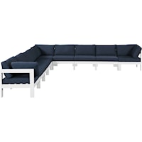 Nizuc Navy Water Resistant Fabric Outdoor Patio Modular Sectional