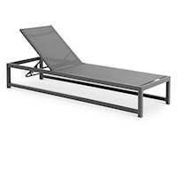 Maldives Grey Mesh Water Resistant Fabric Outdoor Patio Adjustable Sun Chaise Lounge Chair