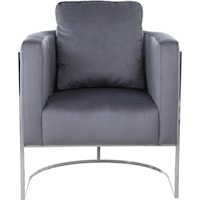 Contemporary Casa Chair Grey Velvet