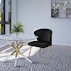 Meridian Furniture Finley Black Velvet Dining Chair with Gold Legs