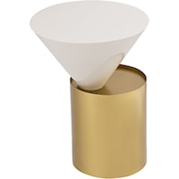 Contemporary Damon End Table Brushed Brass