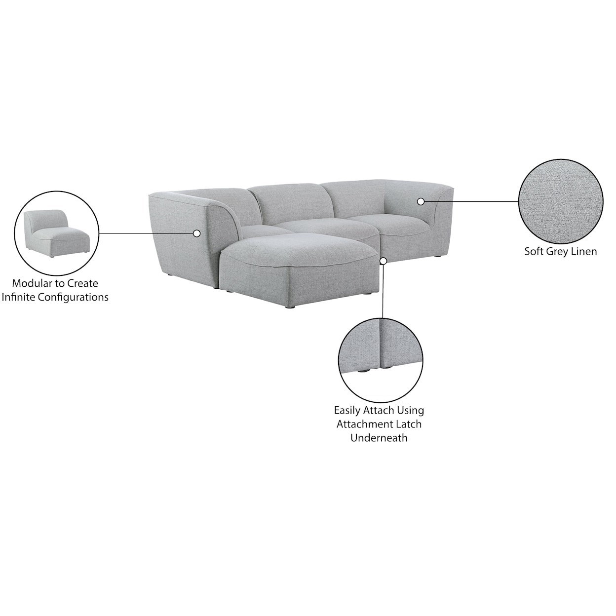 Meridian Furniture Miramar Modular Sectional