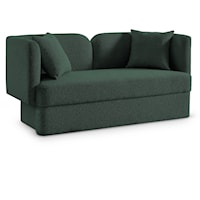 Marcel Green Boucle Fabric Loveseat