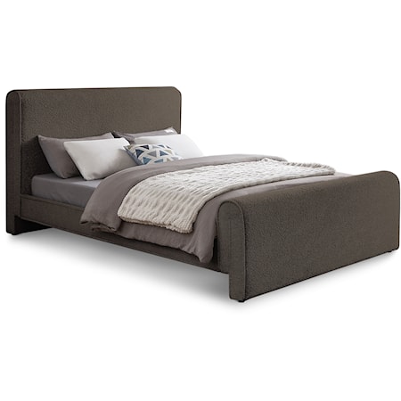 Stylus Brown Boucle Fabric Queen Bed (3 Boxes)