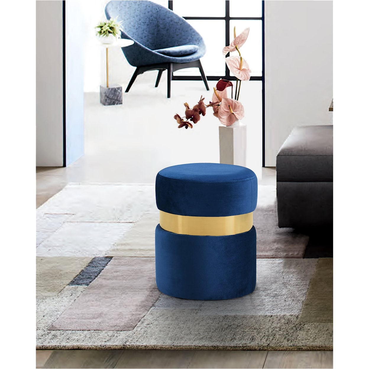 Meridian Furniture Hailey Ottoman/Stool