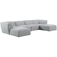 Miramar Grey Durable Linen Textured Modular Sectional