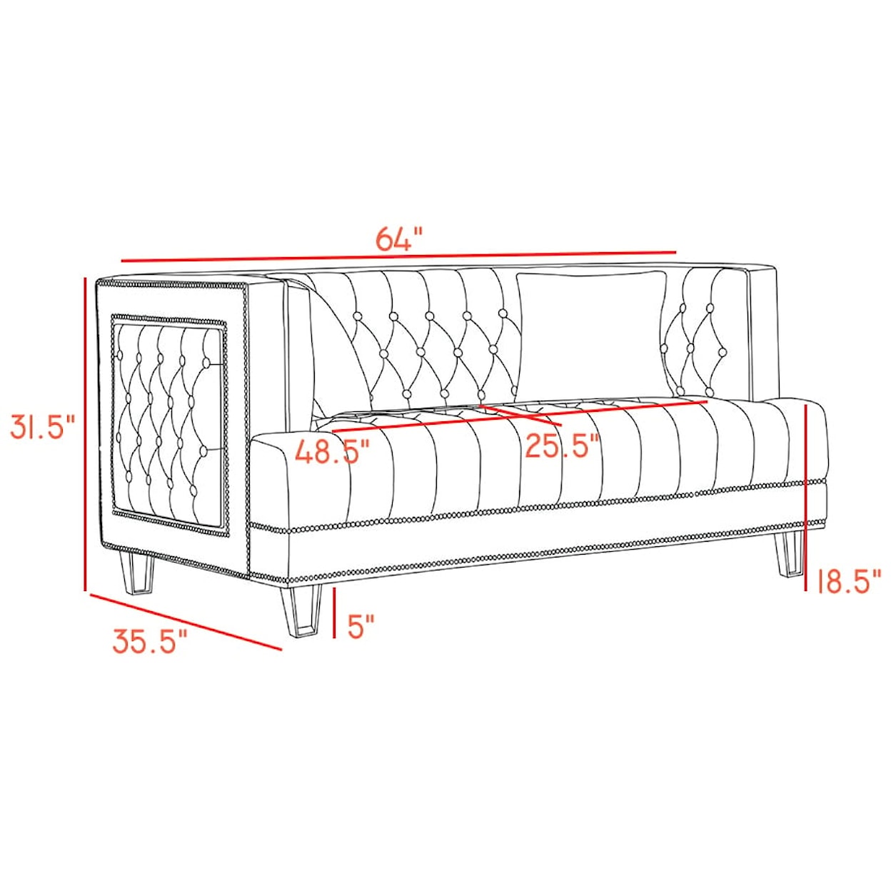 Meridian Furniture Lucas Loveseat