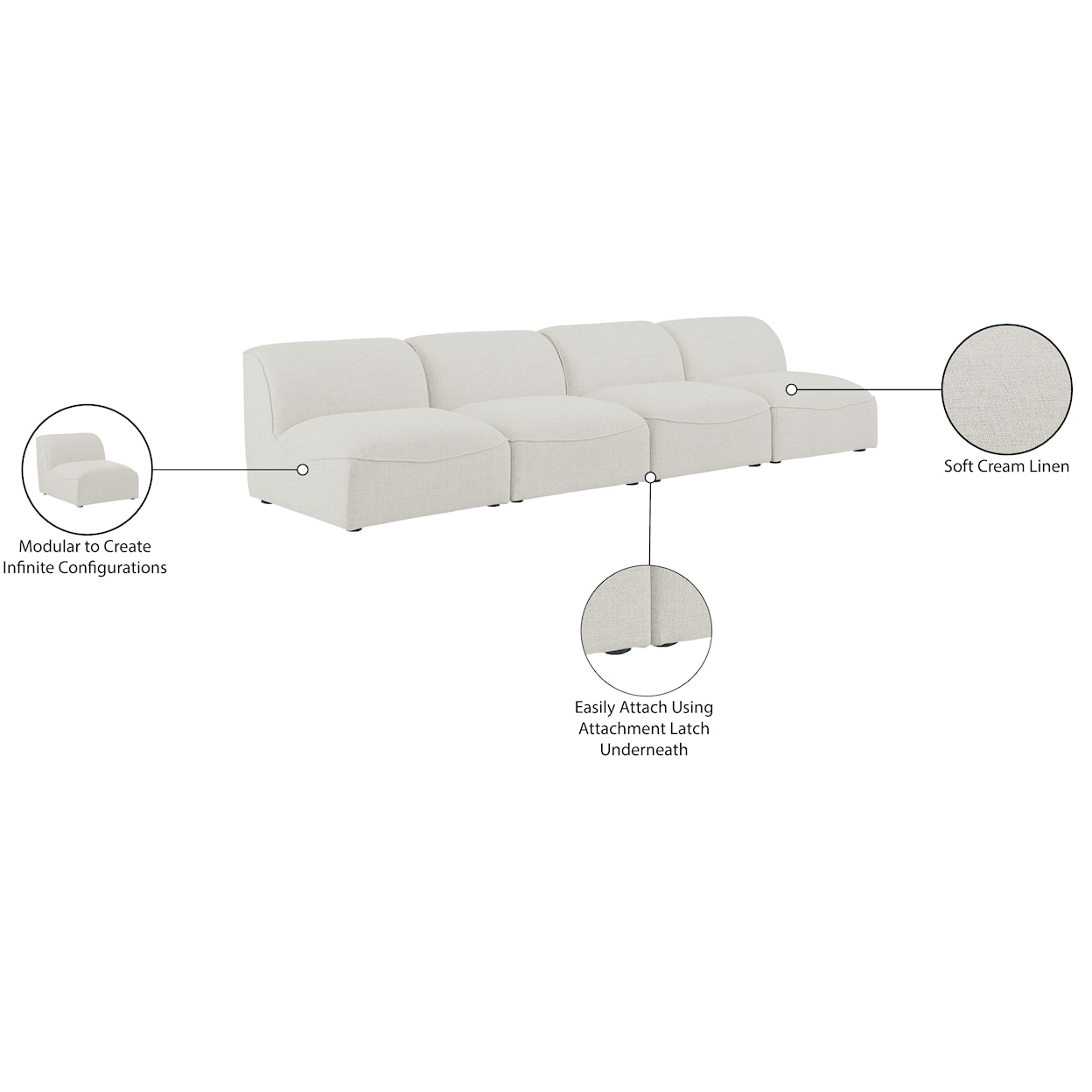 Meridian Furniture Miramar Modular Sofa