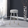 Meridian Furniture Coral Upholstered Boucle Fabric Swivel Bar Stool