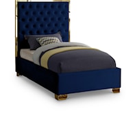 Lana Navy Velvet Twin Bed