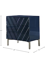 Meridian Furniture Collette Contemporary Navy Side Table with 3 Drawers