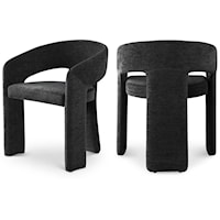 Rendition Black Plush Fabric Dining Chair
