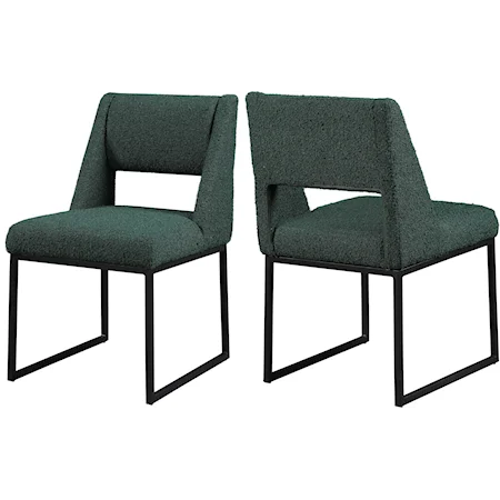 Jayce Green Boucle Fabric Dining Chair