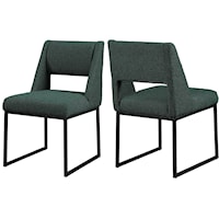 Jayce Green Boucle Fabric Dining Chair