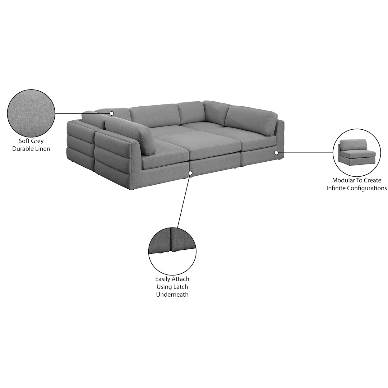 Meridian Furniture Beckham Modular Sectional