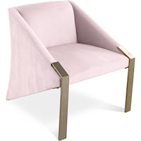 Rivet Pink Velvet Accent Chair