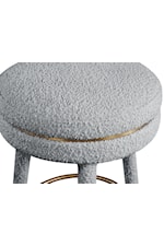Meridian Furniture Coral Contemporary Upholstered Grey Boucle Fabric Swivel Counter Stool
