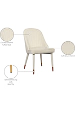 Meridian Furniture Belle Contemporary Cream Velvet Dining Chair