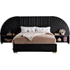 Meridian Furniture Cleo Upholstered Black Velvet King Bed