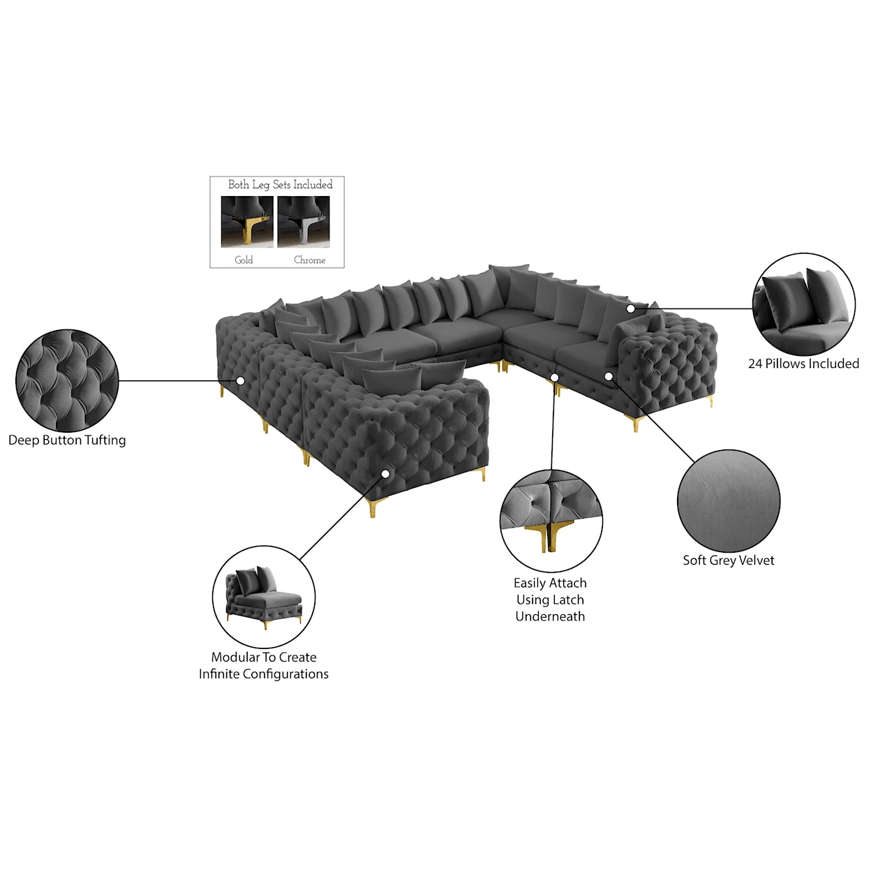 Meridian Furniture Tremblay Modular Sectional