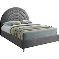 Rainbow Grey Velvet Full Bed