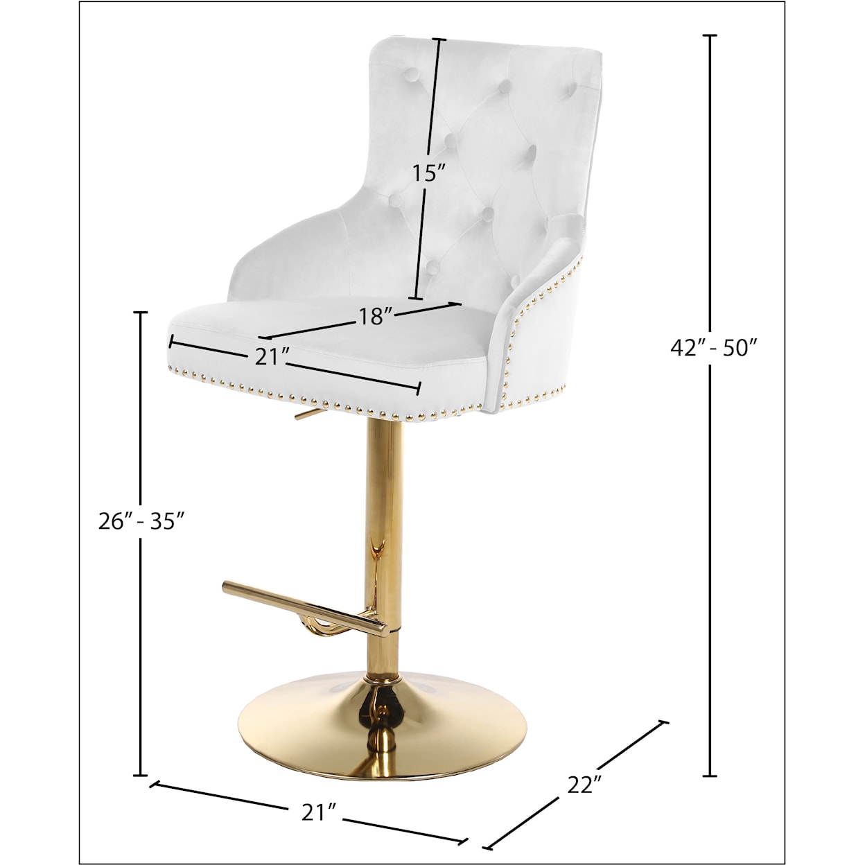 Meridian Furniture Claude Adjustable Stool