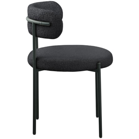 Fabric Dining Chair with Black Iron Frame