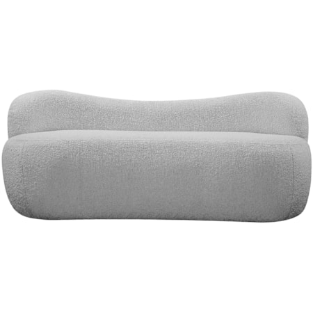 Upholstered Grey Boucle Fabric Bench