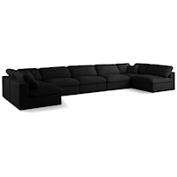 Plush Black Velvet Standard Comfort Modular Sectional