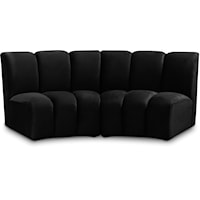 Infinity Black Velvet 2Pc. Modular Sectional