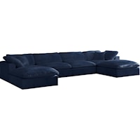 Cozy Navy Velvet Comfort Modular Sectional