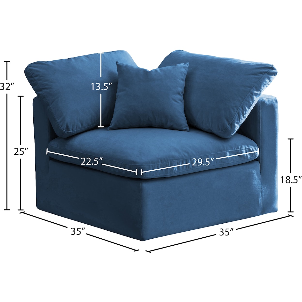 Meridian Furniture Plush Standard Comfort Modular Corner Chair