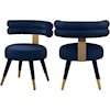 Meridian Furniture Fitzroy Upholstered Navy Velvet Dining Chair