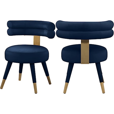 Upholstered Navy Velvet Dining Chair