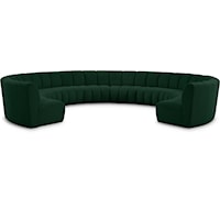 Infinity Green Boucle Fabric 10Pc. Modular Sectional