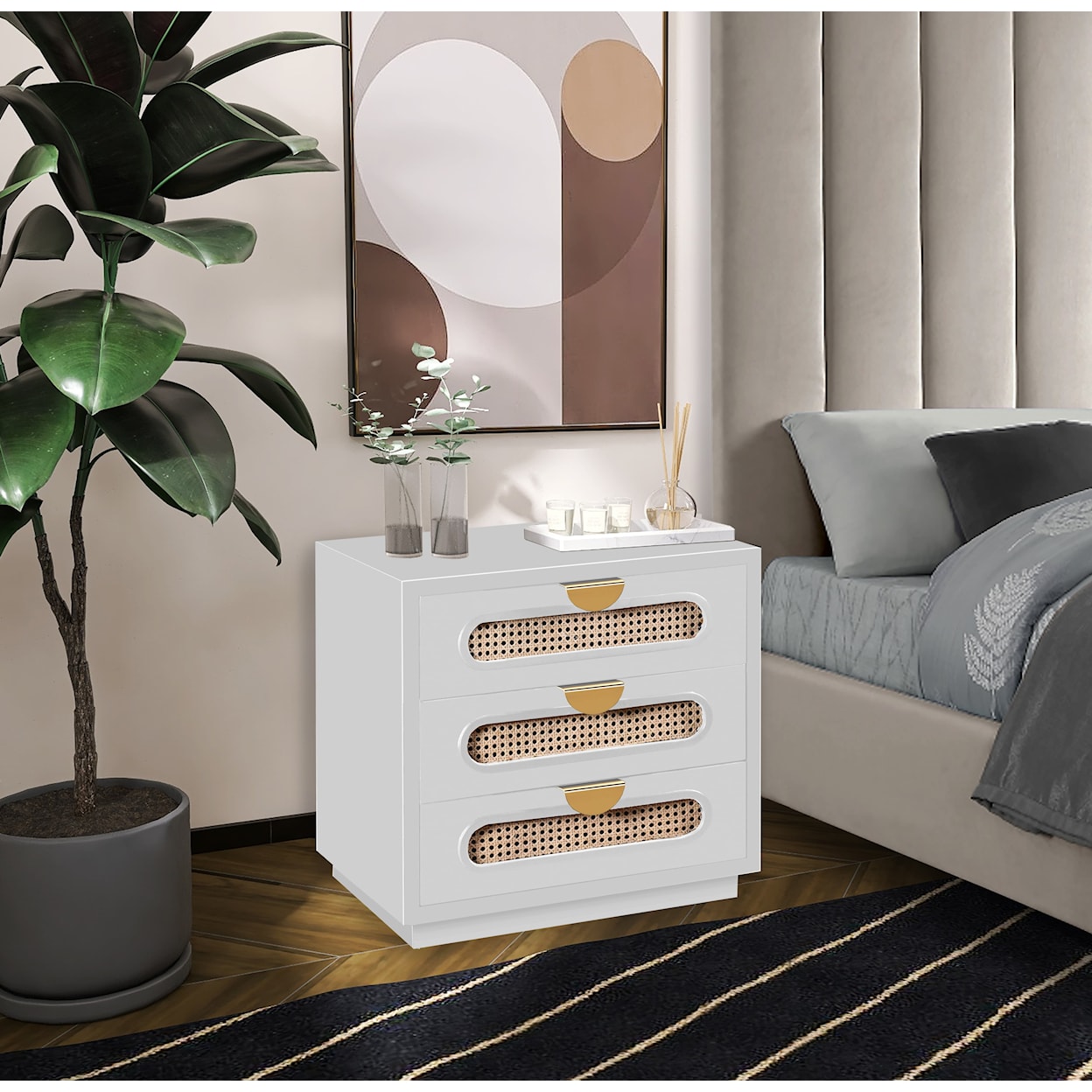 Meridian Furniture Cane Nightstand