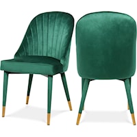 Contemporary Green Velvet Dining Chair