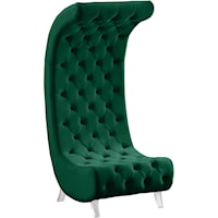 Contemporary Green Velvet Upholstered Accent Chair