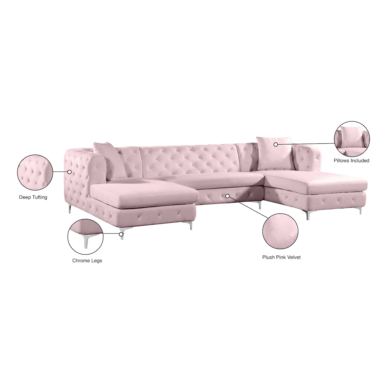 Meridian Furniture Gail 3pc. Sectional