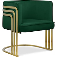 Rays Green Velvet Accent Chair