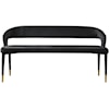 Meridian Furniture Destiny Upholstered Black Velvet Bench