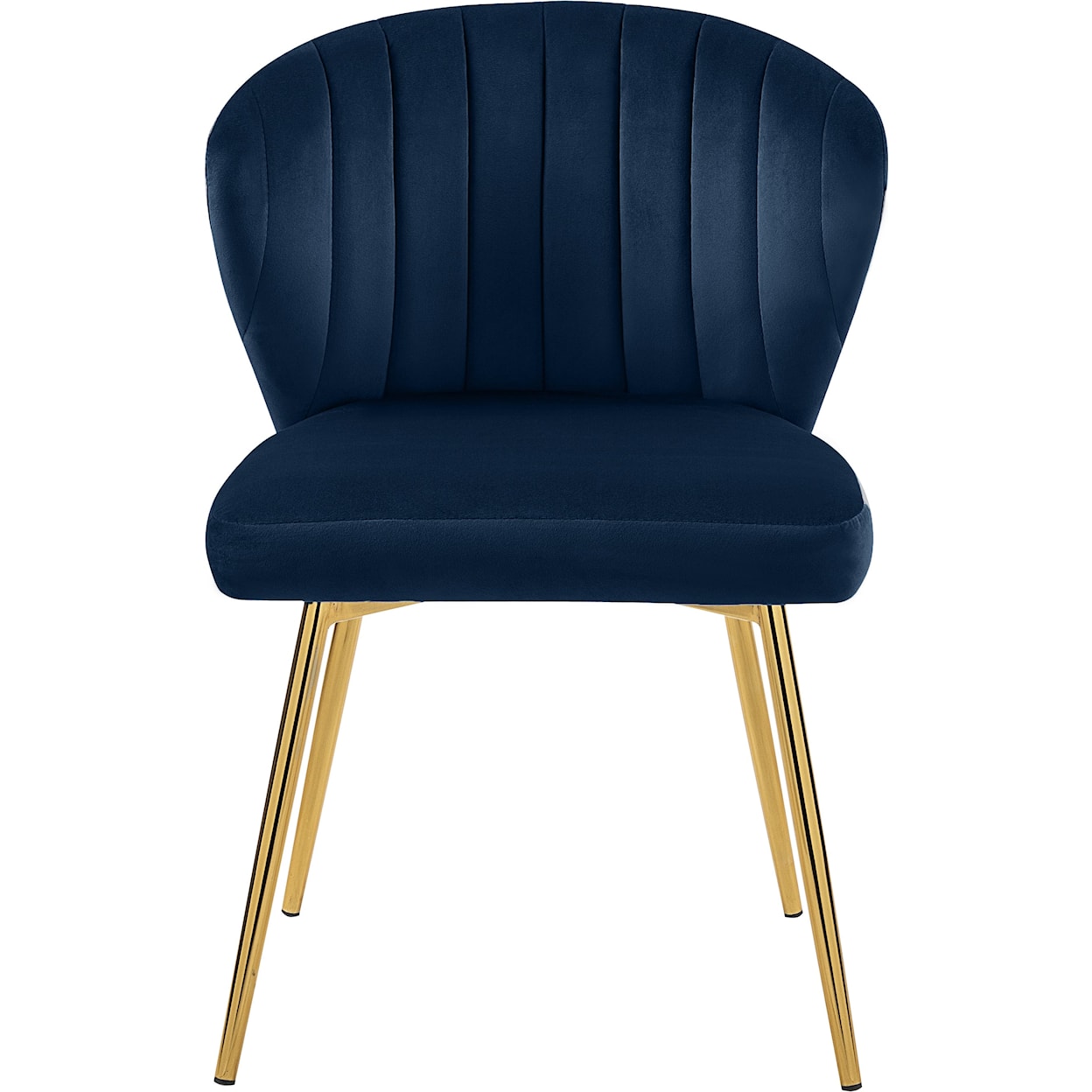 Meridian Furniture Finley Navy Velvet Dining Chair with Gold Legs