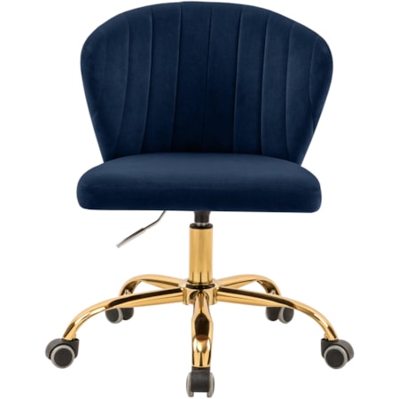 Navy Velvet Office Chair with Gold Base