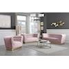 Meridian Furniture Bellini Pink Velvet Accent Chair with Gold Base