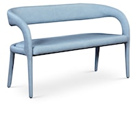 Sylvester Light Blue Faux Leather Bench