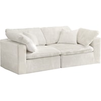 Cozy Cream Velvet Comfort Modular Sofa