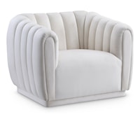 Contemporary Dixie Chair Cream Velvet
