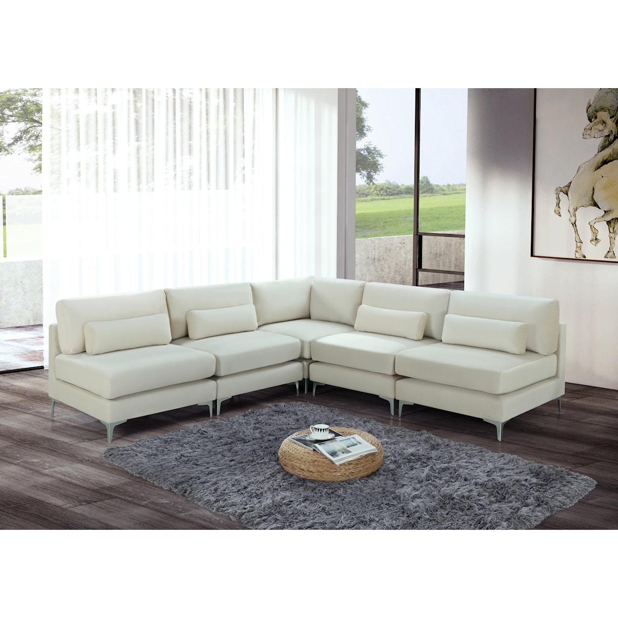 Meridian Furniture Julia Modular Sectional (5 Boxes)